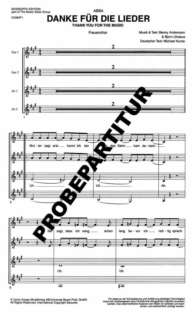 Danke für die Lieder